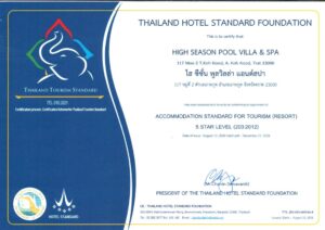 Home 1 Accommodation Standard 5 Star Level | High Season Pool Villa & Spa